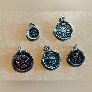 Silver Wax Seal Pendant Lot